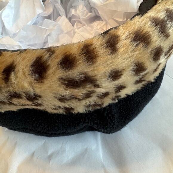 Vintage Fashion Crown Cap hat, Faux Leopard fur Trim - Picture 6 of 6